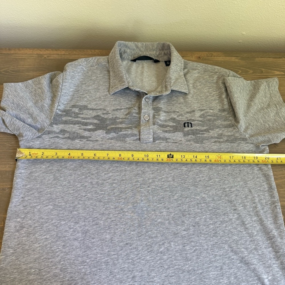Travis Mathew Men's Medium Grey Camo Short Sleeve Polo Collar Shirt Golf - Picture 7 of 8